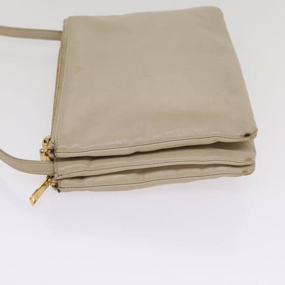 CELINE Trio Shoulder Bag Leather Beige Gold - Picture 4 of 13